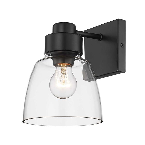 Remy Matte Black with Clear Glass One-Light Wall Sconce, image 1